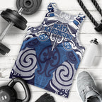Personalised Maori Ngati Kahungunu Men Tank Top Silver Fern Kowhaiwhai Art