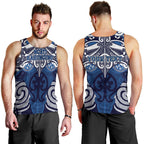 Personalised Maori Ngati Kahungunu Men Tank Top Silver Fern Kowhaiwhai Art