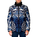 Personalised Maori Ngati Kahungunu Padded Jacket Silver Fern Kowhaiwhai Art