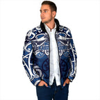 Personalised Maori Ngati Kahungunu Padded Jacket Silver Fern Kowhaiwhai Art