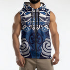 Personalised Maori Ngati Kahungunu Sleeveless Zip Hoodie Silver Fern Kowhaiwhai Art
