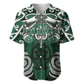 Personalised Maori Ngati Maniapoto Baseball Jersey Silver Fern Kowhaiwhai Art
