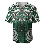 Personalised Maori Ngati Maniapoto Baseball Jersey Silver Fern Kowhaiwhai Art