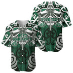 Personalised Maori Ngati Maniapoto Baseball Jersey Silver Fern Kowhaiwhai Art