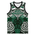 Personalised Maori Ngati Maniapoto Basketball Jersey Silver Fern Kowhaiwhai Art