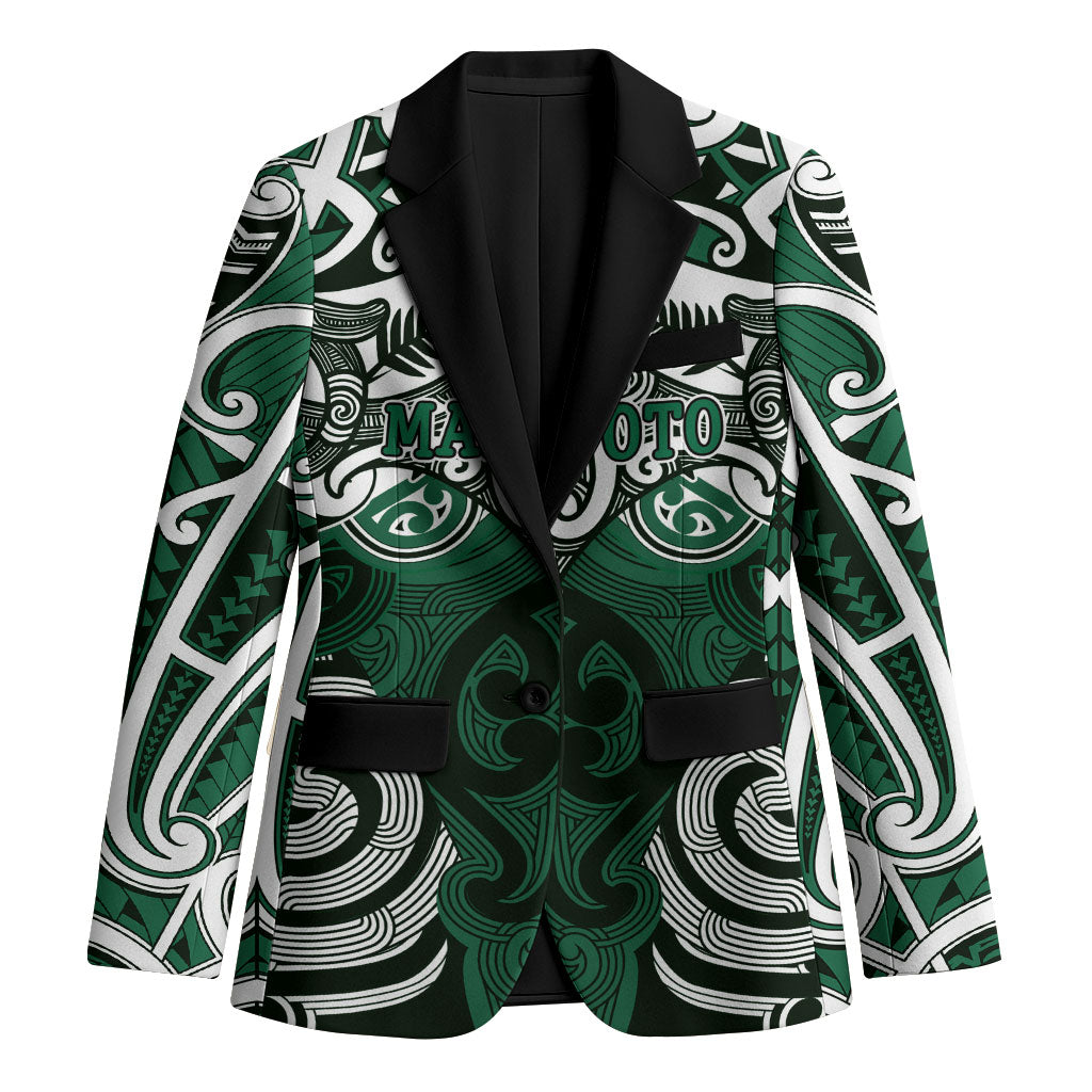 Personalised Maori Ngati Maniapoto Blazer Silver Fern Kowhaiwhai Art