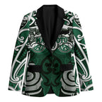 Personalised Maori Ngati Maniapoto Blazer Silver Fern Kowhaiwhai Art