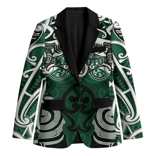Personalised Maori Ngati Maniapoto Blazer Silver Fern Kowhaiwhai Art