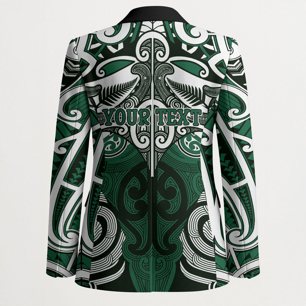 Personalised Maori Ngati Maniapoto Blazer Silver Fern Kowhaiwhai Art
