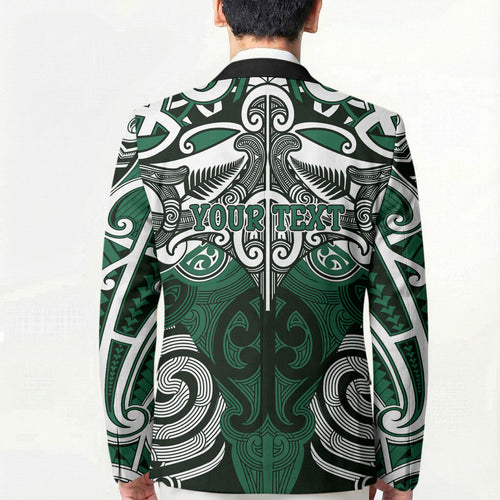 Personalised Maori Ngati Maniapoto Blazer Silver Fern Kowhaiwhai Art