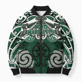 Personalised Maori Ngati Maniapoto Bomber Puffer Jacket Silver Fern Kowhaiwhai Art