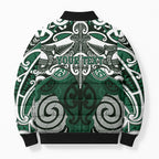 Personalised Maori Ngati Maniapoto Bomber Puffer Jacket Silver Fern Kowhaiwhai Art