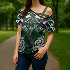 Personalised Maori Ngati Maniapoto Cross Shoulder Shirt Silver Fern Kowhaiwhai Art