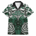 Personalised Maori Ngati Maniapoto Hawaiian Shirt Silver Fern Kowhaiwhai Art