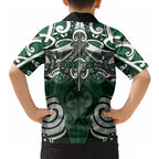 Personalised Maori Ngati Maniapoto Hawaiian Shirt Silver Fern Kowhaiwhai Art