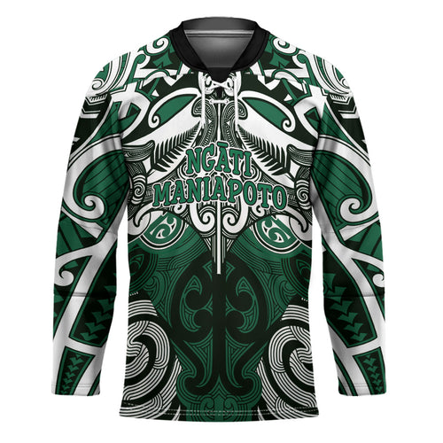 Personalised Maori Ngati Maniapoto Hockey Jersey Silver Fern Kowhaiwhai Art