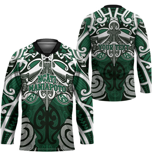 Personalised Maori Ngati Maniapoto Hockey Jersey Silver Fern Kowhaiwhai Art