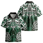 Personalised Maori Ngati Maniapoto Kid Hawaiian Shirt Silver Fern Kowhaiwhai Art