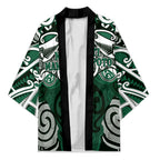 Personalised Maori Ngati Maniapoto Kimono Silver Fern Kowhaiwhai Art