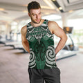 Personalised Maori Ngati Maniapoto Men Tank Top Silver Fern Kowhaiwhai Art