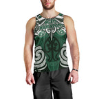 Personalised Maori Ngati Maniapoto Men Tank Top Silver Fern Kowhaiwhai Art