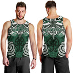 Personalised Maori Ngati Maniapoto Men Tank Top Silver Fern Kowhaiwhai Art
