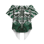 Personalised Maori Ngati Maniapoto Off Shoulder Wrap Waist Top Silver Fern Kowhaiwhai Art