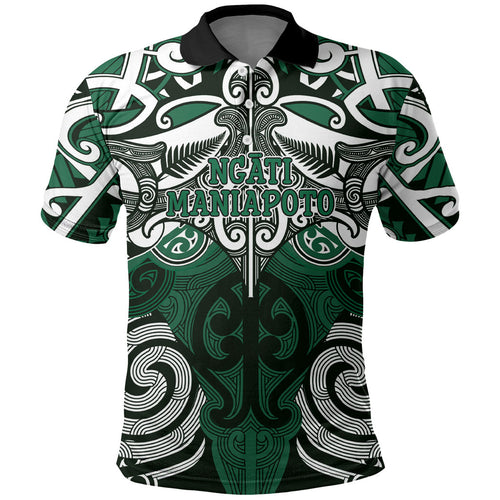 Personalised Maori Ngati Maniapoto Polo Shirt Silver Fern Kowhaiwhai Art