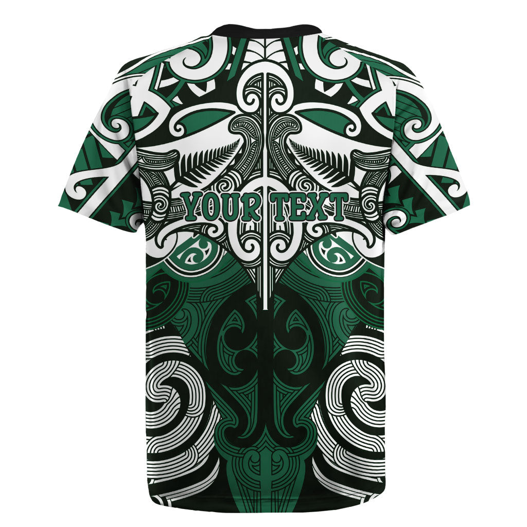 Personalised Maori Ngati Maniapoto Rugby Jersey Silver Fern Kowhaiwhai Art