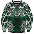 Personalised Maori Ngati Maniapoto Sweatshirt Silver Fern Kowhaiwhai Art