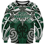 Personalised Maori Ngati Maniapoto Sweatshirt Silver Fern Kowhaiwhai Art