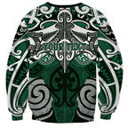 Personalised Maori Ngati Maniapoto Sweatshirt Silver Fern Kowhaiwhai Art