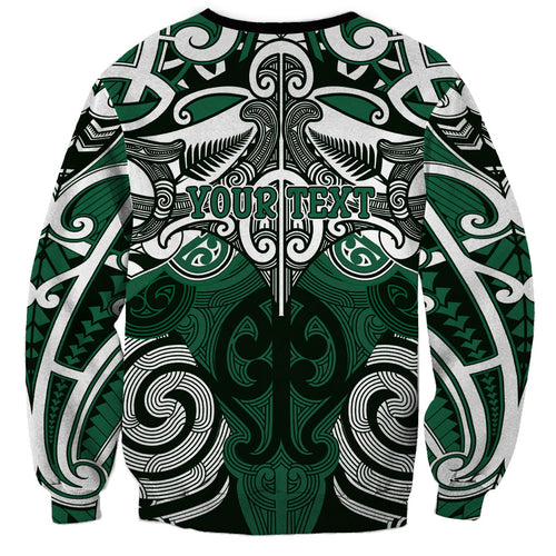 Personalised Maori Ngati Maniapoto Sweatshirt Silver Fern Kowhaiwhai Art