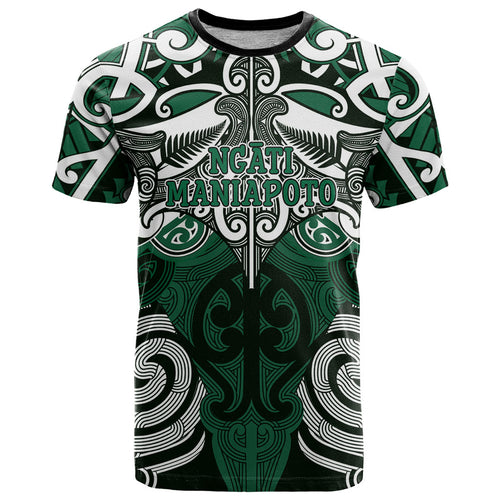 Personalised Maori Ngati Maniapoto T Shirt Silver Fern Kowhaiwhai Art