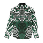 Personalised Maori Ngati Maniapoto Women Casual Shirt Silver Fern Kowhaiwhai Art