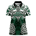 Personalised Maori Ngati Maniapoto Women Polo Shirt Silver Fern Kowhaiwhai Art
