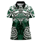Personalised Maori Ngati Maniapoto Women Polo Shirt Silver Fern Kowhaiwhai Art