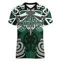Personalised Maori Ngati Maniapoto Women V-Neck T-Shirt Silver Fern Kowhaiwhai Art