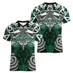 Personalised Maori Ngati Maniapoto Women V-Neck T-Shirt Silver Fern Kowhaiwhai Art