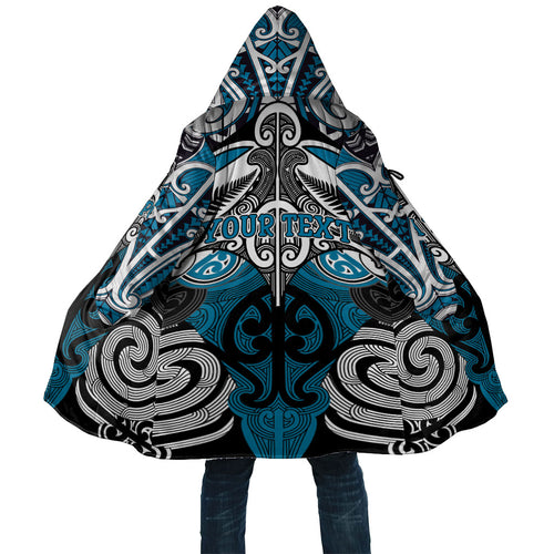 Personalised Maori Ngati Porou Cloak Silver Fern Kowhaiwhai Art