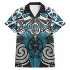 Personalised Maori Ngati Porou Hawaiian Shirt Silver Fern Kowhaiwhai Art