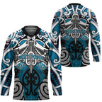 Personalised Maori Ngati Porou Hockey Jersey Silver Fern Kowhaiwhai Art