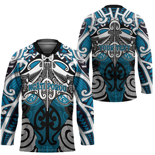 Personalised Maori Ngati Porou Hockey Jersey Silver Fern Kowhaiwhai Art