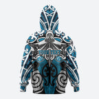 Personalised Maori Ngati Porou Hoodie Silver Fern Kowhaiwhai Art