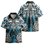 Personalised Maori Ngati Porou Kid Hawaiian Shirt Silver Fern Kowhaiwhai Art