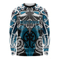 Personalised Maori Ngati Porou Long Sleeve Shirt Silver Fern Kowhaiwhai Art