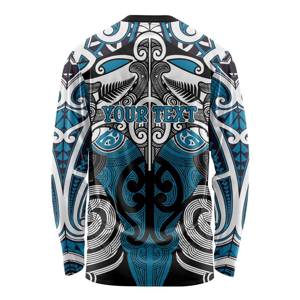 Personalised Maori Ngati Porou Long Sleeve Shirt Silver Fern Kowhaiwhai Art