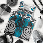 Personalised Maori Ngati Porou Men Tank Top Silver Fern Kowhaiwhai Art