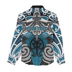 Personalised Maori Ngati Porou Women Casual Shirt Silver Fern Kowhaiwhai Art