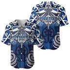 Personalised Maori Ngati Tuwharetoa Baseball Jersey Silver Fern Kowhaiwhai Art